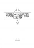 HRM2605 Assignment 6 (COMPLETE ANSWERS) Semester 2 2024