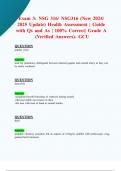 Exam 3: NSG 316/ NSG316 (New 2024/  2025 Update) Health Assessment | Guide   with Qs and As | 100% Correct| Grade A  (Verified Answers)- GCU