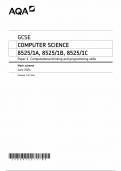 AQA GCSE COMPUTER SCIENCE PAPER 1 MARK SCHEME 2024 (8525/1A, 8525/1B, 8525/1C: Computational thinking and programming skills)