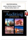 Solution Manual For Auditing: A Risk Based-Approach 12th Edition by Zehms & Rittenberg, ISBN: 9780357721872, All 15 Chapters Covered, Verified Latest Edition