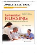 COMPLETE TEST BANK:  Fundamentals Of Nursing: Concepts And Competencies For Practice 9th Edition By Ruth F Craven Latest Update.