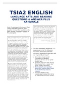 TSIA2 ENGLISH LANGUANGE ARTS READING PLUS RATIONALE
