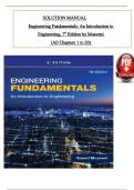 Solution Manual For Engineering Fundamentals: An Introduction to Engineering, 7th Edition by Moaveni, All 20 Chapters Covered, Verified Latest Edition