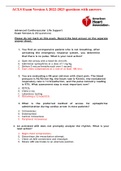 ACLS Exam Version B 2020-2021 questions with answers Course Acls Institution Acls What should be done to minimize interruptions in chest compressions during CPR? A. Perform pulse checks only after defibrillation. B. Continue CPR while the defibrillator is