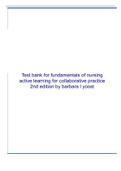 Test bank for fundamentals of nursing active learning for collaborative practice 2nd edition by barbara l yoost