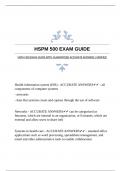 HSPM 500 EXAM GUIDE WITH GUARANTEED ACCURATE ANSWERS |VERIFIED