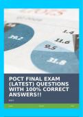 POCT FINAL EXAM (LATEST) QUESTIONS WITH 100% CORRECT ANSWERS!!