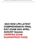 2023 HESI LPN LATEST COMPREHENSIVE FINAL EXIT EXAM 2023 APRIL-AUGUST Session (VERIFIED EXAM GUARANTEED PASS)