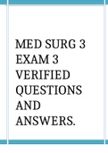 MED SURG 3 EXAM 3 revision questions and answers. Download to Score A