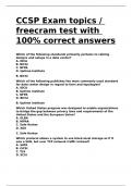 CCSP Exam topics freecram test with 100- correct answers.