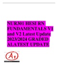 NUR301 HESI RN FUNDAMENTALS V1 and V2 Latest Update 2023/2024 GRADED