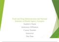 NSG6103 Agency Synopsis PowerPoint Presentation, Food and Drug Administration and National Institutes of Health Agency Synopsis