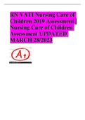 RN VATI Nursing Care of Children 2019 Assessment | Nursing Care of Children Assessment UPDATED MARCH 28/2023
