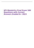 ATI Obstetrics Final Exam 100 Questions with Correct Answers Graded A+ 2023