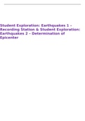 Student Exploration: Earthquakes 1 – Recording Station & Student Exploration: Earthquakes 2 – Determination of Epicenter