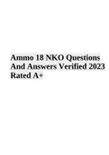 Ammo 18  Questions And Answers Verified (2023 Rated A+)