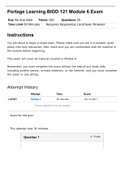 Portage Learning BIOD 121 Module 6 Exam 