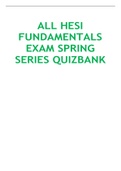 ALL HESI  FUNDAMENTALS  EXAM SPRING  SERIES QUIZBANK