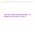 AHIP FINAL EXAM TEST REVIEW (UNIT 1-5) Questions and Answers: Graded A