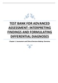 Exam (elaborations) Registered Nurse  Educator  Advanced Assessment Interpreting Findings and Formulating Differential Diagnoses, ISBN: 9780803690059