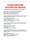 ATI MED SURG EXAM  QUESTIONS AND ANSWERS