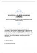 AHIMA CCA QUESTIONSBANK 20242025 WITH GUARANTEED ACCURATE ANSWERS |VERIFIED