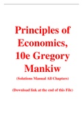 Solution Manual for Principles of Economics 10th Edition By Gregory Mankiw (All Chapters, 100% Original Verified, A+ Grade)