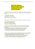 MSN 5410 Advanced Medical Surgical Nursing Final Exam Fall 2020 Practice Questions