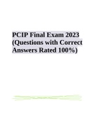 PCIP Final Exam 2023 (Questions with Correct Answers Rated 100%)