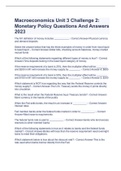 Macroeconomics Unit 3 Challenge 2: Monetary Policy Questions And Answers 2023