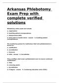 Arkansas Phlebotomy Exam Prep with complete verified solutions