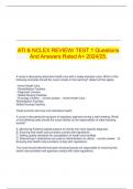   ATI & NCLEX REVIEW/ TEST 1 Questions And Answers Rated A+ 2024/25.