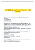  ATI NCLEX Questions And Answers 100% Verified.