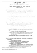 Chapter One Questions  Mandarin High School ENGLISH LA 111