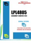 LPL4805 Assignment 1 Semester 1 2023