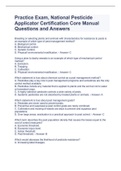 Practice Exam, National Pesticide Applicator Certification Core Manual Questions and Answers