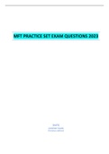 MFT Practice Set Exam Questions 2023