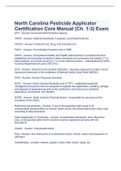 North Carolina Pesticide Applicator Certification Core Manual (Ch. 1-3) Exam 