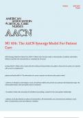 NU 406 The AACN Synergy Model For Patient Care With complete solutions