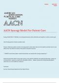 AACN Synergy Model For Patient Care Correct answers