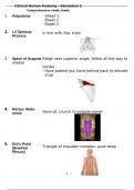 Clinical Human Anatomy - Simulation 2 Comprehensive study Guide