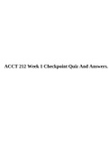 ACCT 212 Week 1 Checkpoint Quiz And Answers.