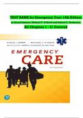 Test Bank for Emergency Care 14th Edition by Daniel Limmer, Michael F. O'Keefe and Edward T. Dickinson, A+ guide | All Chapters Covered