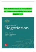 TEST BANK For Essentials of Negotiation, 7th Edition by Roy Lewicki, Bruce Barry, Verified Chapters 1 - 12, Complete New Version