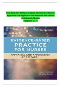 TEST BANK For Evidence-Based Practice for Nurses: Appraisal and Application of Research, 5th Edition by Schmidt, Brown, Verified Chapters 1 - 19, Complete Newest Version