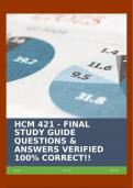 HCM 421 - FINAL STUDY GUIDE QUESTIONS & ANSWERS VERIFIED 100% CORRECT!!