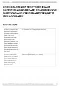 ATI RN LEADERSHIP PROCTORED EXAMS (LATEST 2024/2025 UPDATE) COMPREHENSIVE QUESTIONS AND VERIFIED ANSWERS/GET IT 100% ACCURATE!!