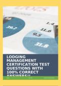 LODGING MANAGEMENT CERTIFICATION TEST QUESTIONS WITH 100% CORRECT ANSWERS!!