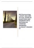 RN Pharmacology LATEST 2024-2025 ACTUAL EXAM 242 QUESTIONS AND ANSWERS WITH RATIONALES (VERIFIED ANSWERS) |ALREADY GRADED A+