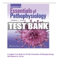 Complete Test Bank for Porths Essentials of Pathophysiology 5th Edition by Norris